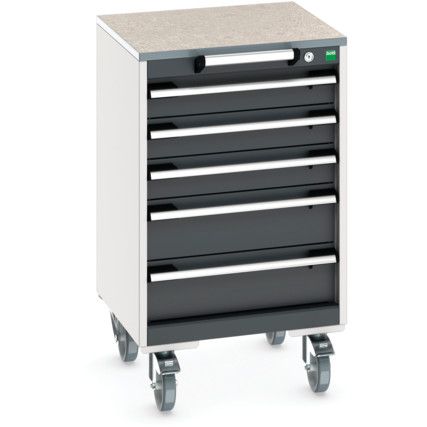 CUBIO MOBILE DRAWER CABINET 525x525x890 W/ 5 DRAWERS LINO WORKTOP