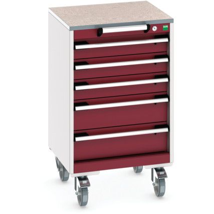 CUBIO MOBILE DRAWER CABINET 525x525x890 W/ 5 DRAWERS LINO WORKTOP