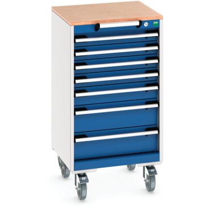 CUBIO MOBILE DRAWER CABINET 525x525x990 W/ 7 DRAWERS MPX WORKTOP