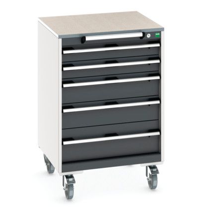 CUBIO MOBILE DRAWER CABINET 650x650x990 W/ 5 DRAWERS LINO WORKTOP