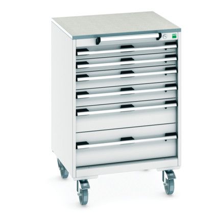 CUBIO MOBILE DRAWER CABINET 650x650x990 W/ 7 DRAWERS LINO WORKTOP