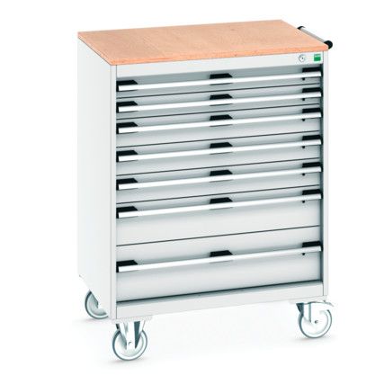 CUBIO MOBILE DRAWER CABINET 800x650x1090 W/ 7 DRAWERS MPX WORKTOP