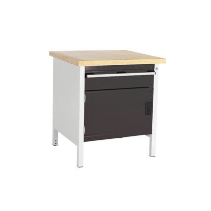 CUBIO STORAGE BENCH 778-1.3 WITH MPX WORKTOP-LIGHT/ANTH GREY