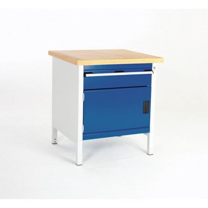 CUBIO STORAGE BENCH 778-3.3 WITH LINO WORKTOP-LIGHT GREY/BLUE