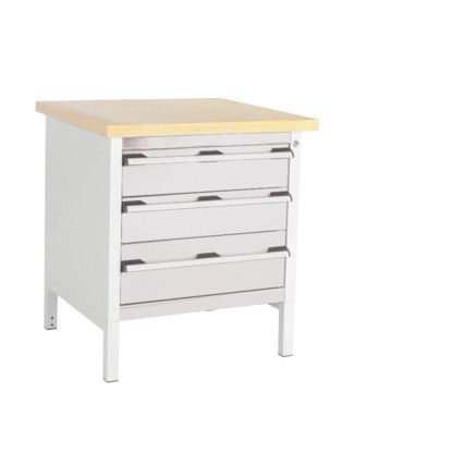 CUBIO STORAGE BENCH 778-1.4 WITH MPX WORKTOP-LIGHT GREY