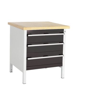 CUBIO STORAGE BENCH 778-1.4 WITH MPX WORKTOP-LIGHT/ANTH GREY