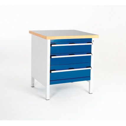 CUBIO STORAGE BENCH 778-3.4 WITH LINO WORKTOP-LIGHT GREY/BLUE