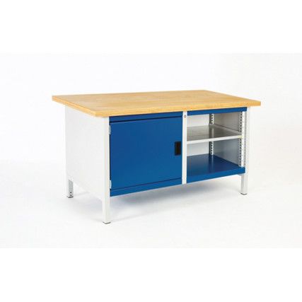 CUBIO STORAGE BENCH 1578-3.1 WITH LINO WORKTOP-LIGHT GREY/BLUE