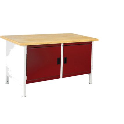 CUBIO STORAGE BENCH 1578-1.2 WITH MPX WORKTOP-LIGHT GREY/RED