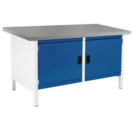 CUBIO STORAGE BENCH 1578-3.2 WITH LINO WORKTOP-LIGHT GREY/BLUE