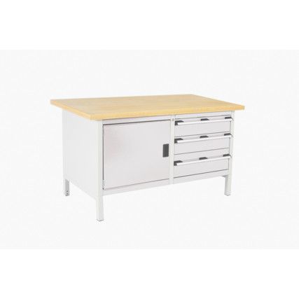 CUBIO STORAGE BENCH 1578-1.3 WITH MPX WORKTOP-LIGHT GREY