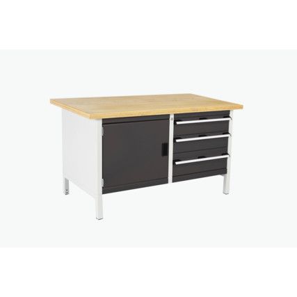 CUBIO STORAGE BENCH 1578-1.3 WITH MPX WORKTOP-LIGHT/ANTH GREY