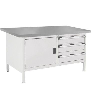 CUBIO STORAGE BENCH 1578-3.3 WITH LINO WORKTOP-LIGHT GREY