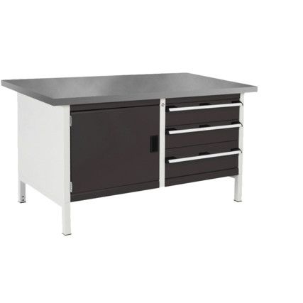 CUBIO STORAGE BENCH 1578-3.3 WITH LINO WORKTOP-LIGHT/ANTH GREY