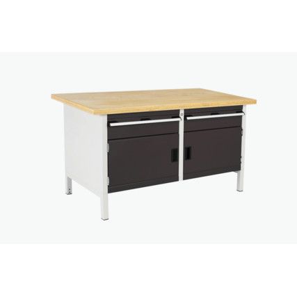 CUBIO STORAGE BENCH 1578-1.4 WITH MPX WORKTOP-LIGHT/ANTH GREY