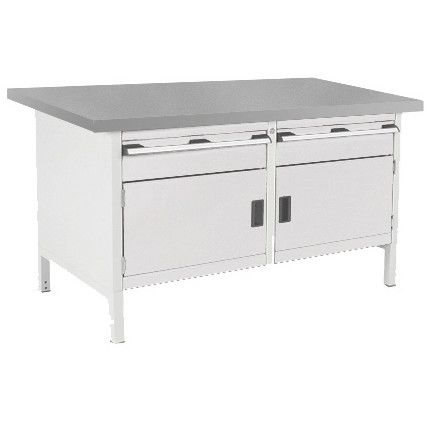 CUBIO STORAGE BENCH 1578-3.4 WITH LINO WORKTOP-LIGHT GREY