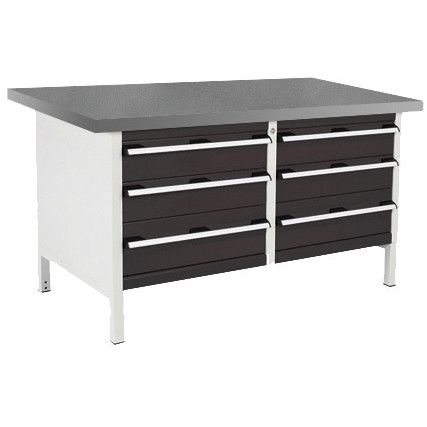 CUBIO STORAGE BENCH 1578-3.5 WITH LINO WORKTOP-LIGHT/ANTH GREY