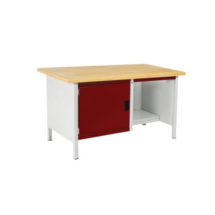 CUBIO STORAGE BENCH 1578-1.6 WITH MPX WORKTOP-LIGHT GREY/RED