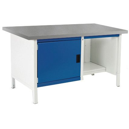 CUBIO STORAGE BENCH 1578-3.6 WITH LINO WORKTOP-LIGHT GREY/BLUE