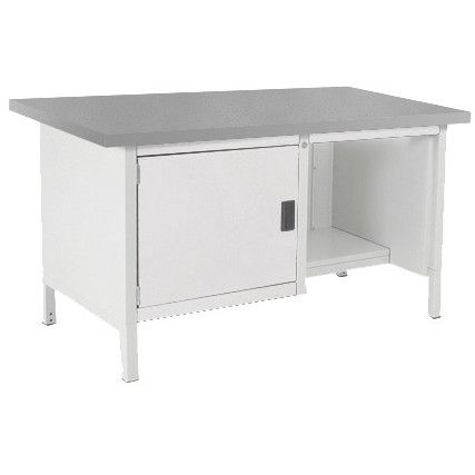 CUBIO STORAGE BENCH 1578-3.6 WITH LINO WORKTOP-LIGHT GREY