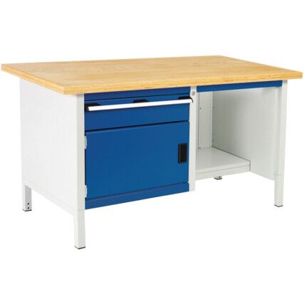 CUBIO STORAGE BENCH 1578-1.7 WITH MPX WORKTOP-LIGHT GREY/BLUE