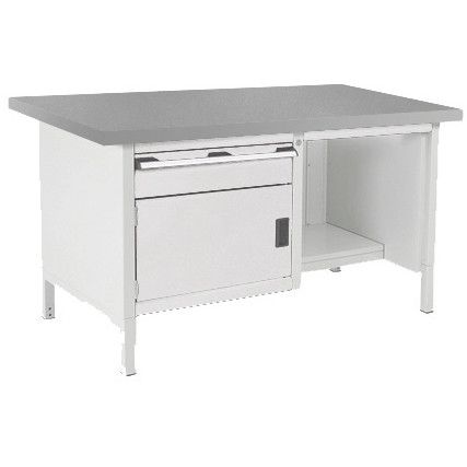 CUBIO STORAGE BENCH 1578-3.7 WITH LINO WORKTOP-LIGHT GREY