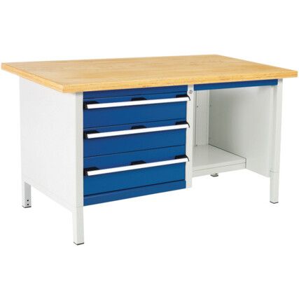 CUBIO STORAGE BENCH 1578-1.8 WITH MPX WORKTOP-LIGHT GREY/BLUE