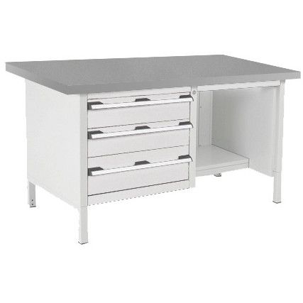 CUBIO STORAGE BENCH 1578-3.8 WITH LINO WORKTOP-LIGHT GREY