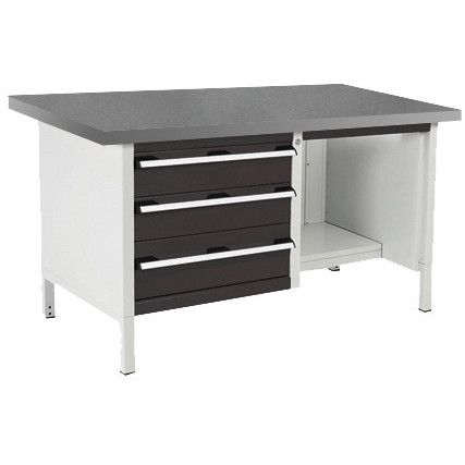 CUBIO STORAGE BENCH 1578-3.8 WITH LINO WORKTOP-LIGHT/ANTH GREY