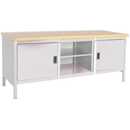 CUBIO STORAGE BENCH 2078-1.1 WITH MPX WORKTOP-LIGHT GREY