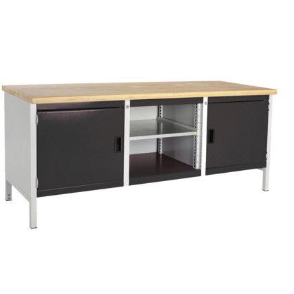 CUBIO STORAGE BENCH 2078-1.1 WITH MPX WORKTOP-LIGHT/ANTH GREY