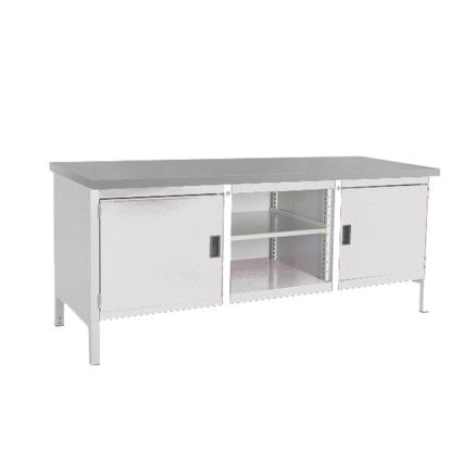 CUBIO STORAGE BENCH 2078-3.1 WITH LINO WORKTOP-LIGHT GREY