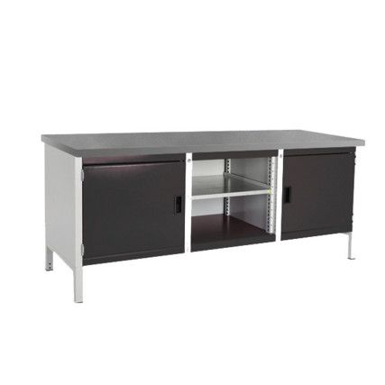 CUBIO STORAGE BENCH 2078-3.1 WITH LINO WORKTOP-LIGHT/ANTH GREY