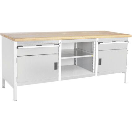 CUBIO STORAGE BENCH 2078-1.2 WITH MPX WORKTOP-LIGHT GREY