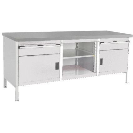 CUBIO STORAGE BENCH 2078-3.2 WITH LINO WORKTOP-LIGHT GREY