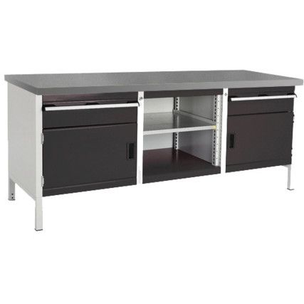 CUBIO STORAGE BENCH 2078-3.2 WITH LINO WORKTOP-LIGHT/ANTH GREY