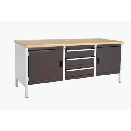 CUBIO STORAGE BENCH 2078-1.3 WITH MPX WORKTOP-LIGHT/ANTH GREY