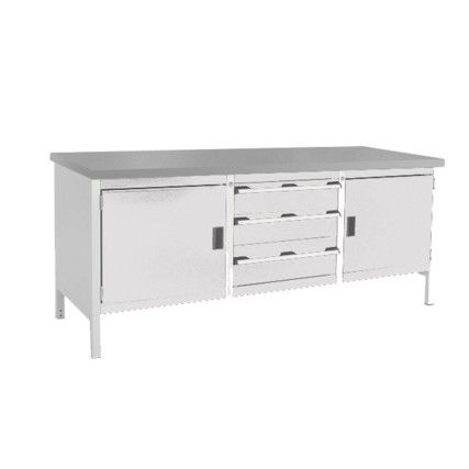 CUBIO STORAGE BENCH 2078-3.3 WITH LINO WORKTOP-LIGHT GREY