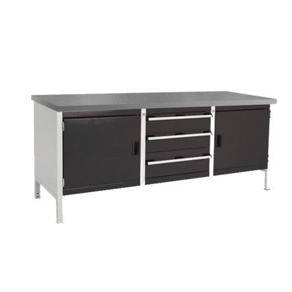 CUBIO STORAGE BENCH 2078-3.3 WITH LINO WORKTOP-LIGHT/ANTH GREY