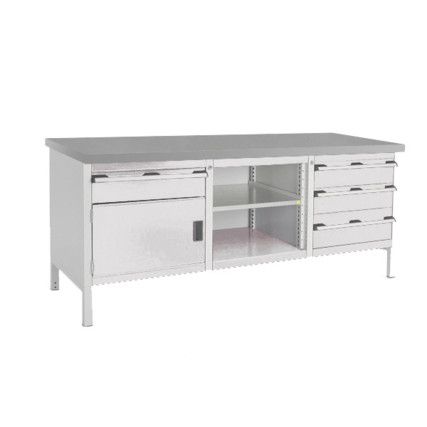 CUBIO STORAGE BENCH 2078-3.4 WITH LINO WORKTOP-LIGHT GREY