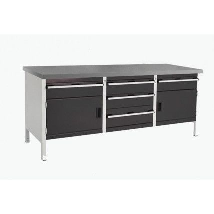 CUBIO STORAGE BENCH 2078-3.6 WITH LINO WORKTOP-LIGHT/ANTH GREY