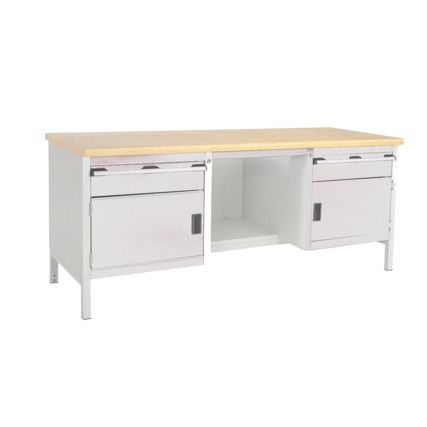 CUBIO STORAGE BENCH 2078-1.7 WITH MPX WORKTOP-LIGHT GREY