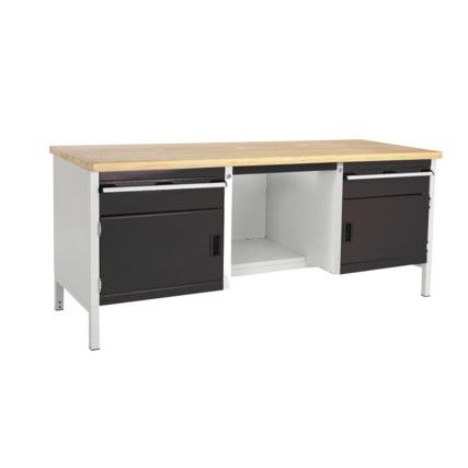 CUBIO STORAGE BENCH 2078-1.7 WITH MPX WORKTOP-LIGHT/ANTH GREY