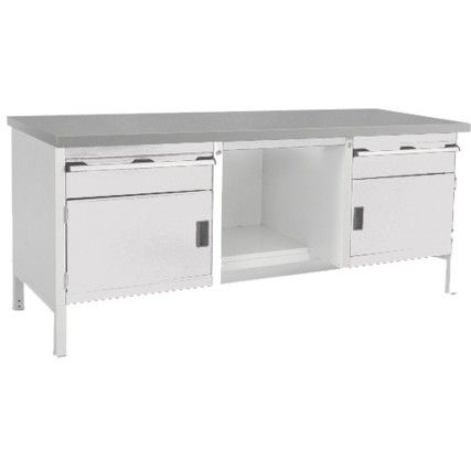 CUBIO STORAGE BENCH 2078-3.7 WITH LINO WORKTOP-LIGHT GREY