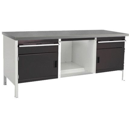 CUBIO STORAGE BENCH 2078-3.7 WITH LINO WORKTOP-LIGHT/ANTH GREY