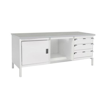 CUBIO STORAGE BENCH 2078-3.8 WITH LINO WORKTOP-LIGHT GREY