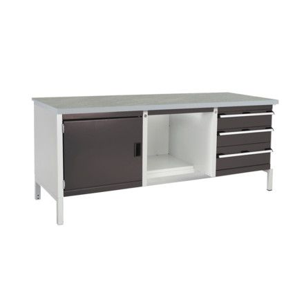 CUBIO STORAGE BENCH 2078-3.8 WITH LINO WORKTOP-LIGHT/ANTH GREY