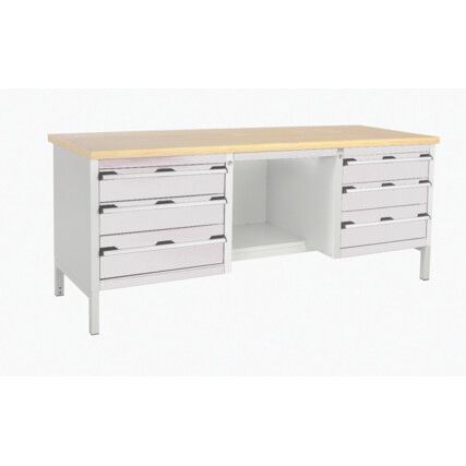 CUBIO STORAGE BENCH 2078-1.9 WITH MPX WORKTOP-LIGHT GREY