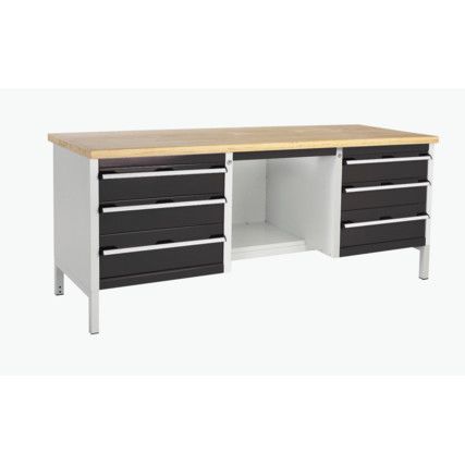 CUBIO STORAGE BENCH 2078-1.9 WITH MPX WORKTOP-LIGHT/ANTH GREY