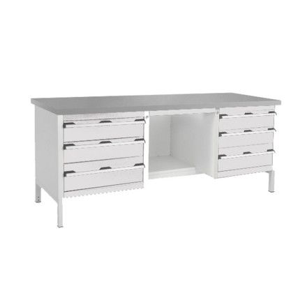 CUBIO STORAGE BENCH 2078-3.9 WITH LINO WORKTOP-LIGHT GREY